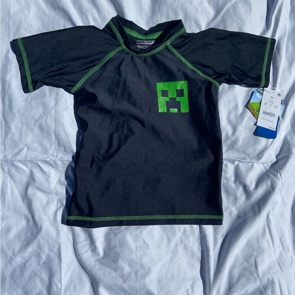 Minecraft Kids Swim Shirt Rash Guard